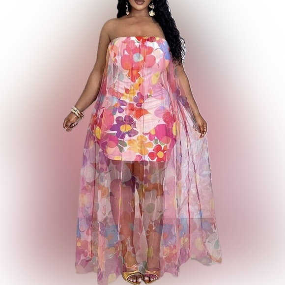 🌸 PLUS Floral Mesh Dress 🌼 - Picture 4 of 9